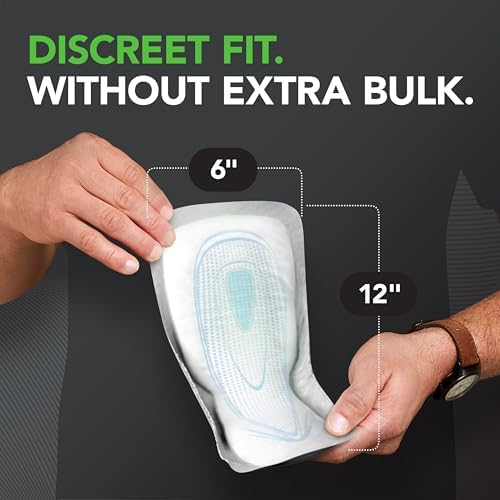 Cup-shaped design close up of Depend guards for men showing flexible leak barriers