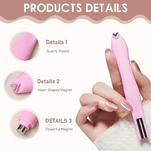 Close up of heart shape magnet tip on nail art tool