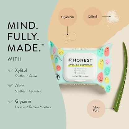 The Honest Company Plant-Based Snot Removing Wipes, Soothing Nose with Aloe, Hypoallergenic for Sensitive Skin, EWG Verified Fragrance-Free, 60 Count - Image 5