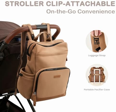 Vonal premium baby travel backpack laid flat with included portable changing pad