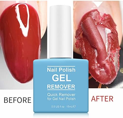 Demonstration of the gel polish remover showing the bursting effect on the manicure surface after three minutes