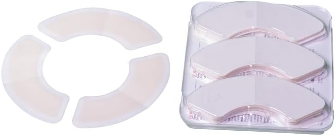 Three piece configuration ostomy barrier tape showing flexible application design