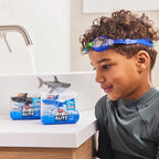 Water activated robotic shark toy for kids swimming inside a pool view