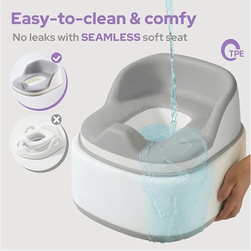 Lalalark potty seat being used as a step stool in a bathroom