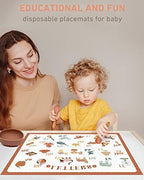 Sticky toddler placemat with alphabet and number educational design