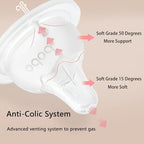 Demonstration of the wide neck base compatibility for infant feeding bottles
