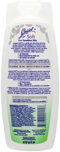 Fragrance-free Lemisol intimate wash bottle showing hypoallergenic labels.