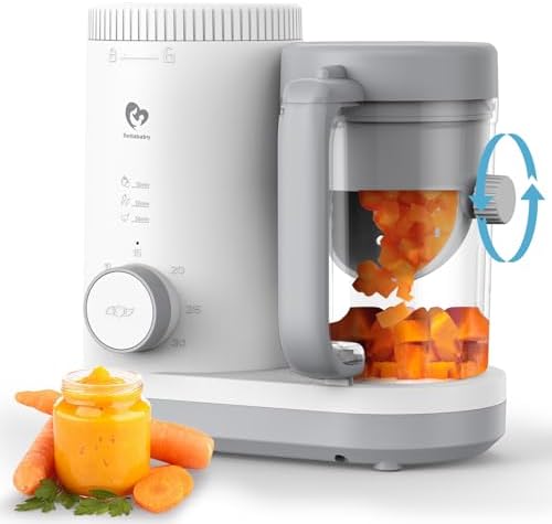 Bellababy baby food maker highlighting the 360 degree reversible steam basket mechanism.