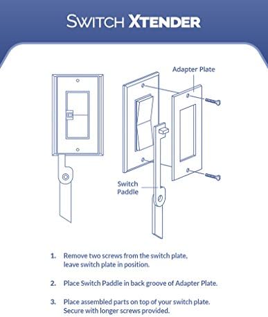 Close up of Switch Xtender mounting hardware on wall plate