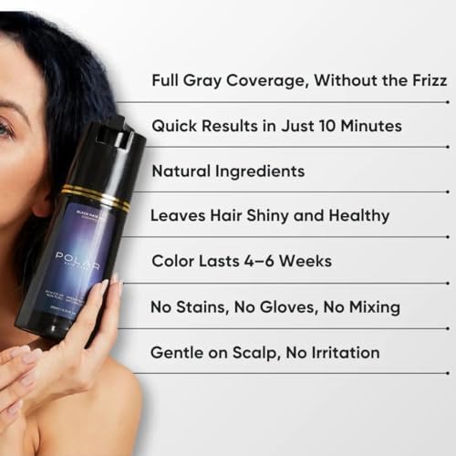 Polar Haircare vegan gray coverage shampoo packaging showing product benefits