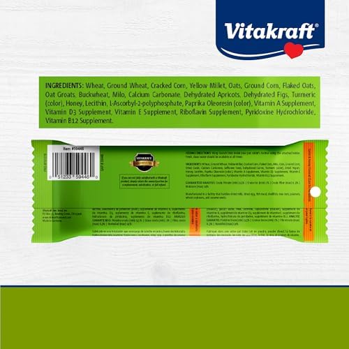 Vitakraft long lasting crunchy rabbit treats package back instructions
