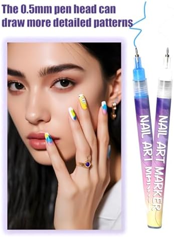 12 colors of Shopsero nail art pens displayed