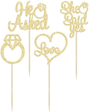 Heart-shaped cake picks for bridal shower decorations