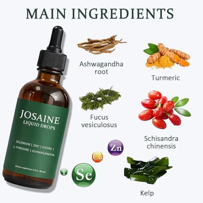 New Age Josaine liquid thyroid supplement label details