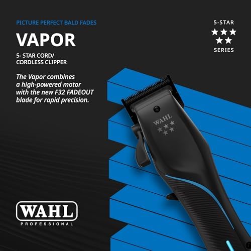 Close up view of the F32 Fadeout adjustable balding blade on the Wahl Vapor hair trimmer.