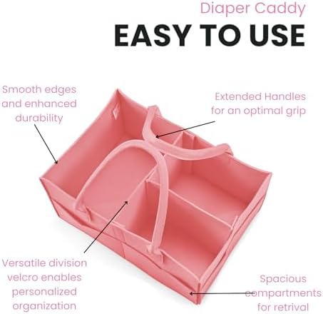 PandaEar portable nursery storage basket showing side compartments