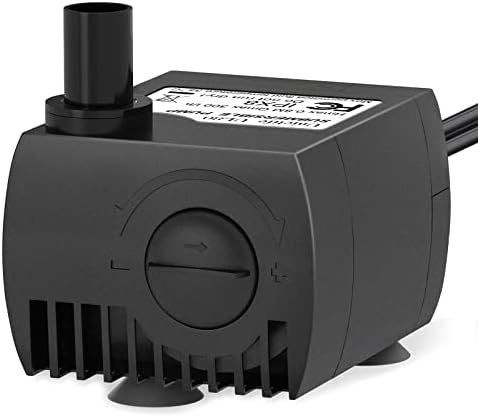 Uniclife 80 GPH water pump showing power cord and compact dimensions