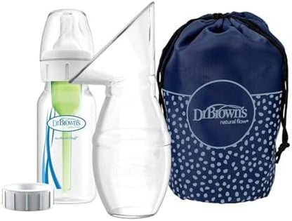 Dr. Brown's travel bag and four ounce baby bottle with level one nipple