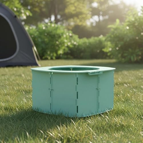 Child using hbfljyt foldable travel potty outdoors