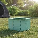 Child using hbfljyt foldable travel potty outdoors