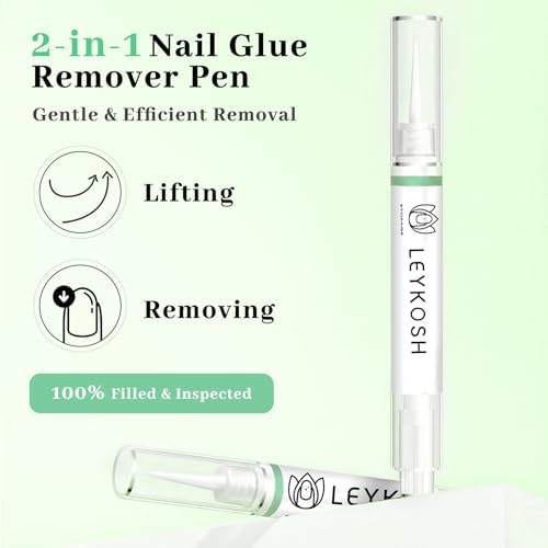 Leykosh 2-in-1 nail glue remover pen showing applicator tip