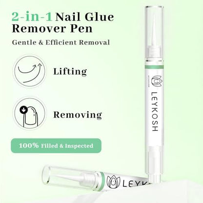 Leykosh 2-in-1 nail glue remover pen showing applicator tip