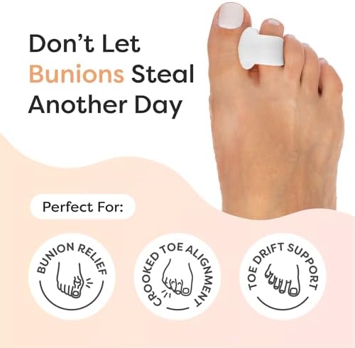 White silicone big toe spacers for overlapping toe correction.