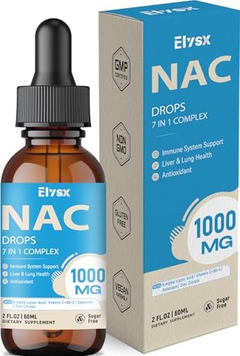 Elysx N-Acetyl Cysteine supplement liquid dropper displaying clear lemon flavored fluid