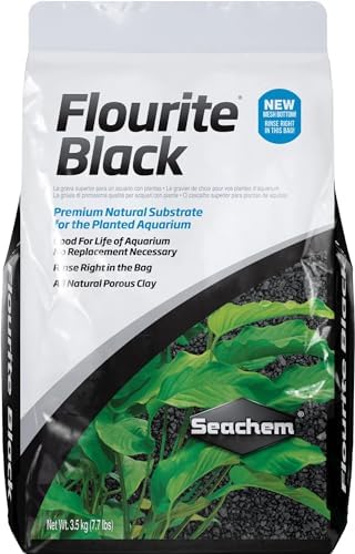 Close up of Seachem Flourite Black clay substrate texture