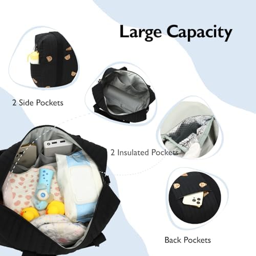 Loradi mommy tote interior compartment organization
