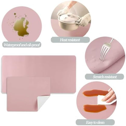 Waterproof nail art table mat being cleaned with damp cloth
