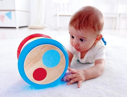 Hape toddler drum toy showing colored circles and light panels