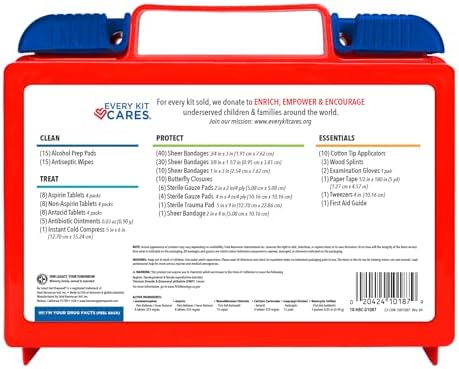 Compact 180 piece emergency medical kit for car and travel safety