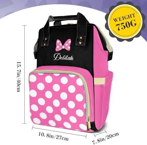Qubist Minnie Mouse themed travel backpack displayed in lifestyle setting