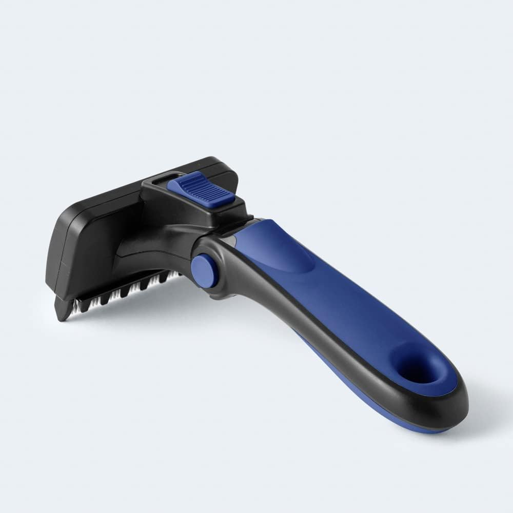 Deshedding Dog Brush for Long Hair (Medium,Blue) - Gentle Deshedding Tool for Dogs & Cats - Reduces Shedding, Without damaging Topcoat. Removes Loose Fur & Dead Undercoat. - Image 9