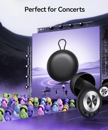 TOAPEX multi layer noise cancelling earplugs with travel case and lanyard attachment