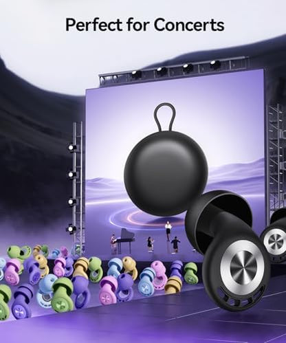 TOAPEX multi layer noise cancelling earplugs with travel case and lanyard attachment