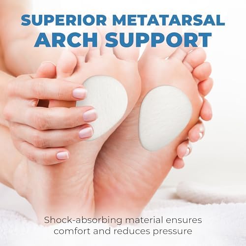 BloomLab metatarsal cushions placed on a shoe insole for impact absorption