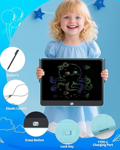 Qiaobuqi LCD tablet with erase button and lock switch visible