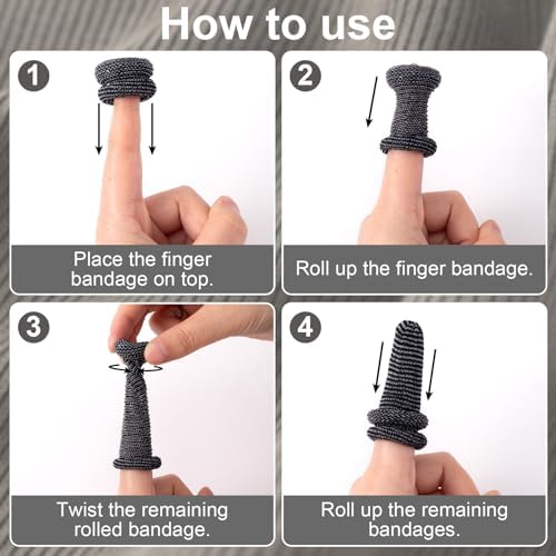 Washable cotton and spandex finger protectors displayed for kitchen and cooking safety