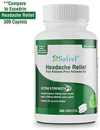 Safrel - Extra Strength Headache Relief Acetaminophen with Aspirin (NSAID) & Caffeine (300 Caplets) Value Pack | Head Pain Relief, Muscle Aches, Back Pain & Body | Generic Excedrin Extra Strength - Image 3