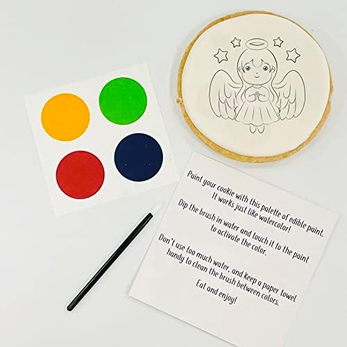 Lurapon food safe paint brushes being used for creative paint your own cookie decorating kits