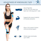 Axion athletic sports tape rolls in blue red pink green skin and black