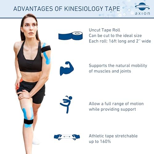 Axion athletic sports tape rolls in blue red pink green skin and black