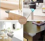 Angloria baby proofing table edge guards installed on furniture