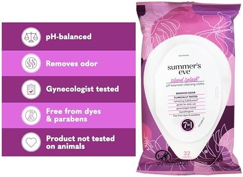 Dermatologist tested feminine hygiene wipes for odor removal and travel use.