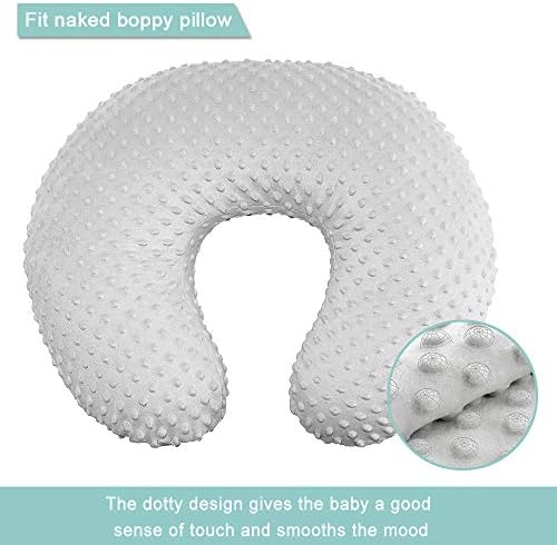 Close up of soft minky dot texture on Owlowla black nursing pillow cover