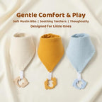 Baby Bandana Drool Bibs 6-pack - 100% Cotton Baby Bibs with Teether for Teething - Image 4