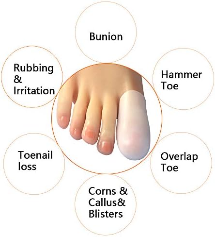 Silicone gel toe protectors for ingrown toenail relief and blister protection