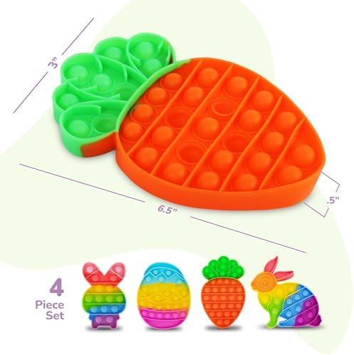 ArtCreativity imported Easter gifts package showcasing all four premium multicolored bubble popping shapes